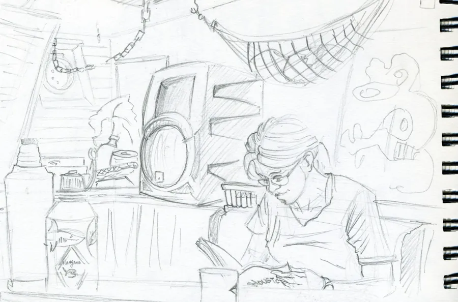 Pencil sketch for the Martina graphic novel