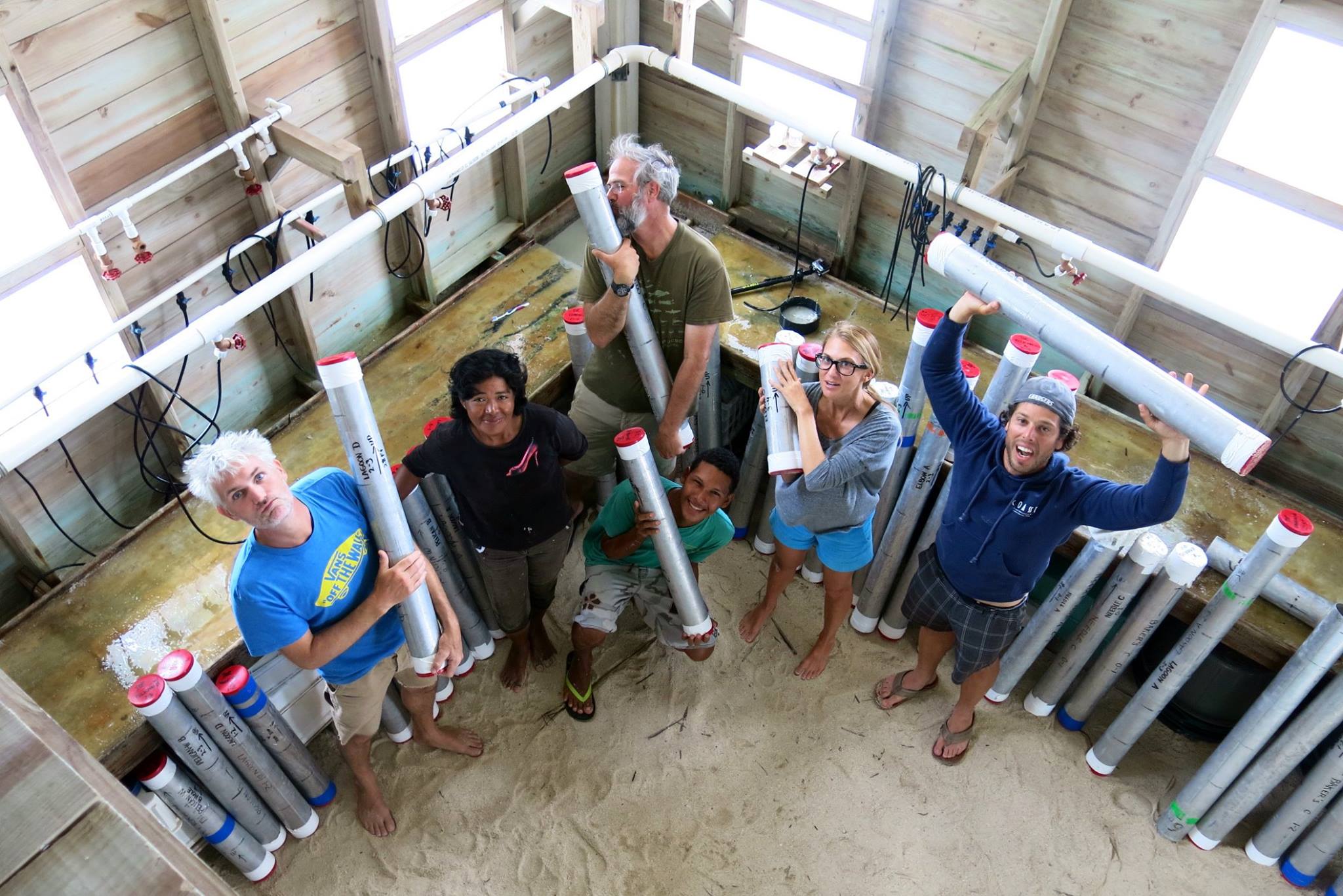 celebrating at Carrie Bow Cay
